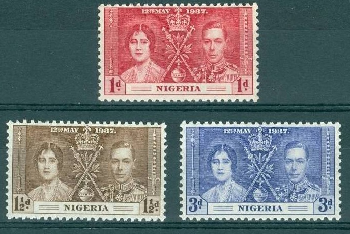 1937 Nigeria - SG46-48 GVI Coronation Set (3) MM